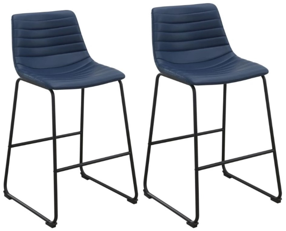 Coaster® Zuni 2-Piece Blue Counter Stool Sedt | LFD Home