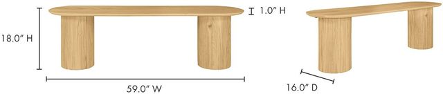 Moe's Home Collection Povera Natural Oak Dining Bench-3