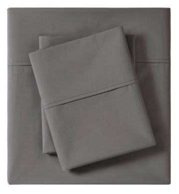 Olliix by Madison Park Peached Percale Charcoal Full Cotton Sheet Set-0