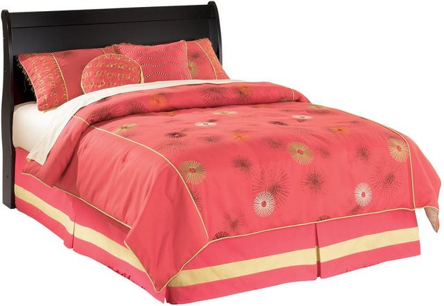 Signature Design by Ashley® Huey Vineyard 3-Piece Black Full Sleigh Headboard Set-4