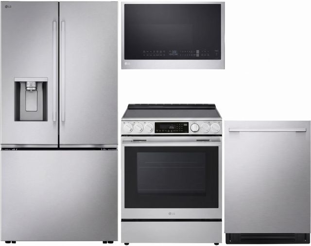 LG 4 Piece PrintProof™ Stainless Steel Electric Kitchen Package-0