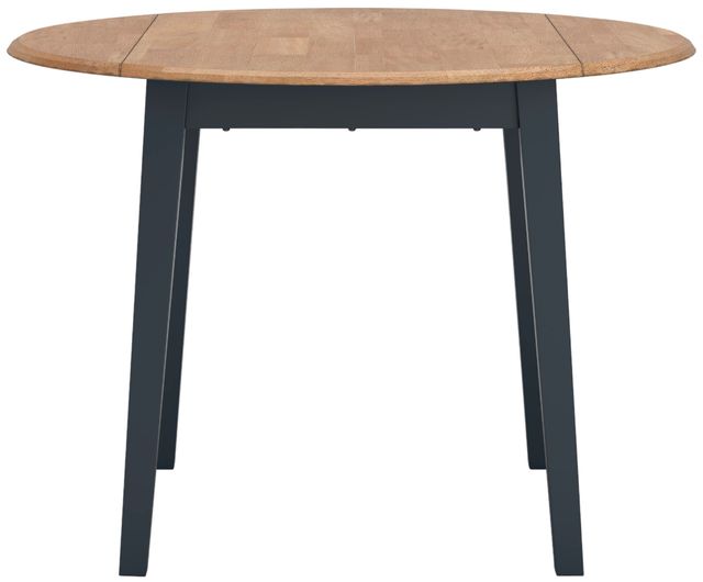 Signature Design by Ashley® Gesthaven Natural Round Dining Drop Leaf Table with Blue Base-2
