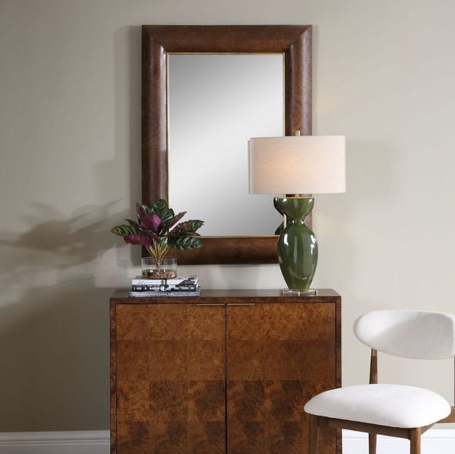 Uttermost® Donovan Antique Walnut Wood Mirror-1
