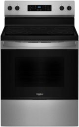 Whirlpool® 30" Stainless Steel Freestanding Electric Range with No Preheat Mode and Steam Clean