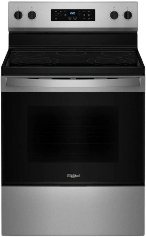 Whirlpool® 30" Stainless Steel Freestanding Electric Range with No Preheat Mode and Steam Clean-0