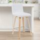 Armen Living Vienna Oak/White Swivel Counter Stool-1