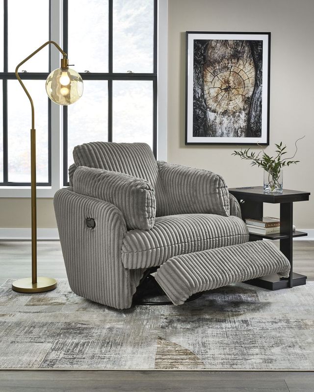 Signature Design by Ashley® Tie-Breaker Fog Manual Swivel Glider Recliner-2