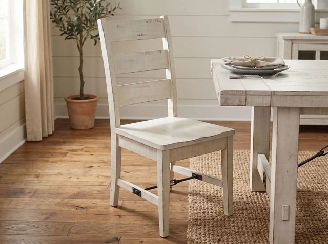 Sunny Designs™ Marina White Sand Ladderback Dining Chair with Turnbuckle-1