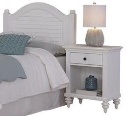 homestyles® Bermuda Off-White Two Twin Headboards and Nightstand-0