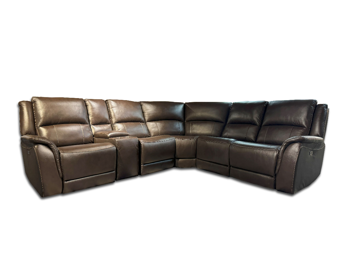 Sectional Cheers Reclining Sofa Cheers Dark Brown Leather Piece