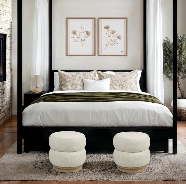 Renwil® Miele Ivory Ottoman-1