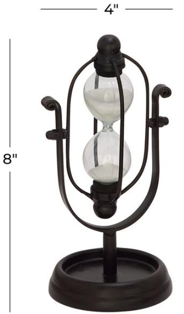 Deco Marche Black Hourglass Sand Timer-2