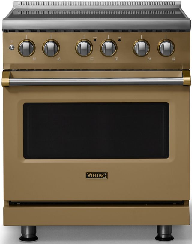Viking® 5 Series 30" Golden Hour Pro Style Induction Range with Brushed Brass Trim-0