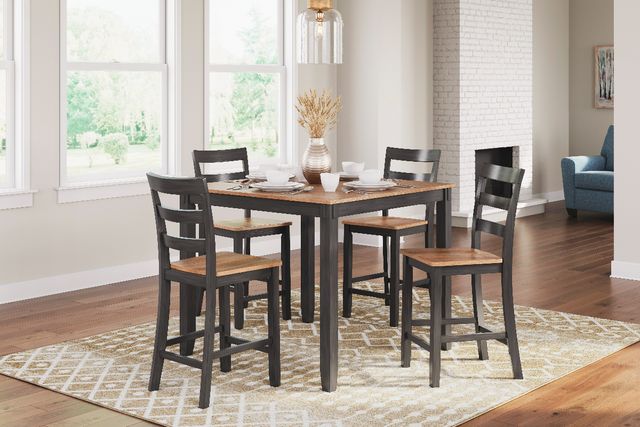 Signature Design by Ashley® Gesthaven 5-Piece Brown/Natural Counter Table Set-7