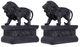 A & B Home 2-Piece Black Attenta Lion Bookend Set-0