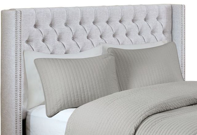 Olliix by Madison Park Amelia Grey King Upholstery Headboard-1