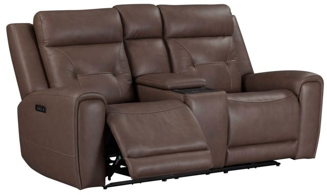 Liberty Furniture Beckham Aline Saddle Leather Power Reclining Loveseat with Console-1