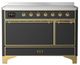Ilve® Majestic III 48" Graphite Matte Pro Style Induction Range with Solid Door and Brass Trim-0