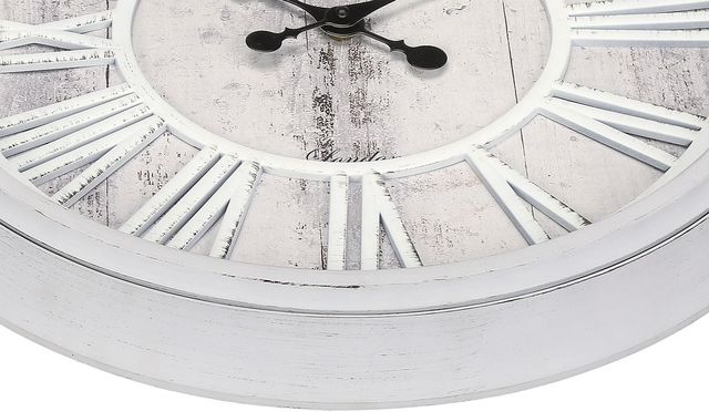 Monarch Specialties Inc. Grey 20" Round Wall Clock with Roman Numerals on Grey Background-1