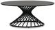 Korson Furniture Tango Gray Glass Top Coffee Table with Black Powder Metal Base -0