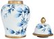 A & B Home Blue/White Ginger Jar-2