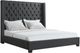 Elements International Morrow Charcoal Upholstered Panel Bed-0