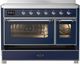 Ilve® Majestic III 48" Midnight Blue Pro Style Induction Range with Triple Glass Door and Chrome Trim-2