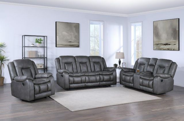 New Classic® Home Furnishings Morello Gray Manual Glider Recliner-1