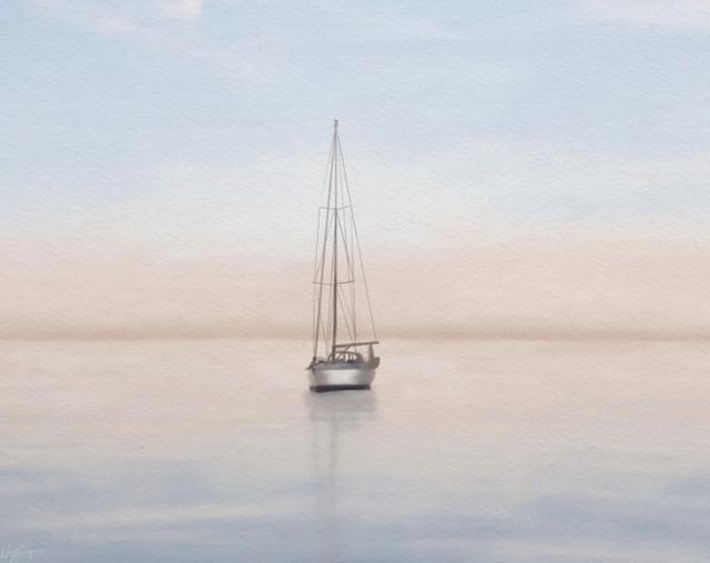 Classy Art Quiet Morning Sail I by Elizabeth Medley Wall Art-0