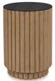 StyleCraft Black Glass Top Side Table with Natural Base-0