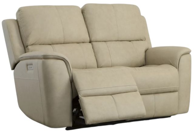 Flexsteel® Henry Beige Power Reclining Loveseat with Power Headrests and Lumbar-2