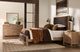 Vaughan-Bassett Lodge & Loft Blond Oak/Sedona Brown California King Upholstered Panel Bed-1