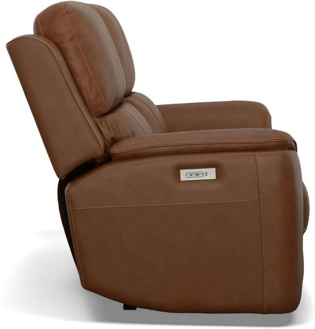 Flexsteel® Henry Caramel Power Reclining Loveseat with Power Headrests and Lumbar-3