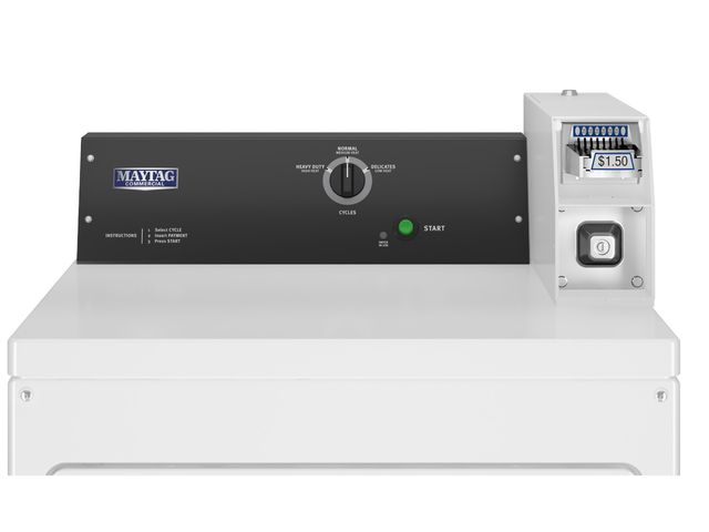 Maytag Commercial 7.4 Cu. Ft. Coin-Slide-Ready Electric Dryer - White-1