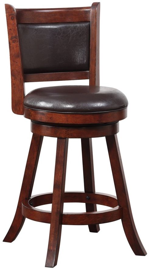Crown Mark Cecil Black/Brown 24" Pub Swivel Counter Stools--SET OF 2