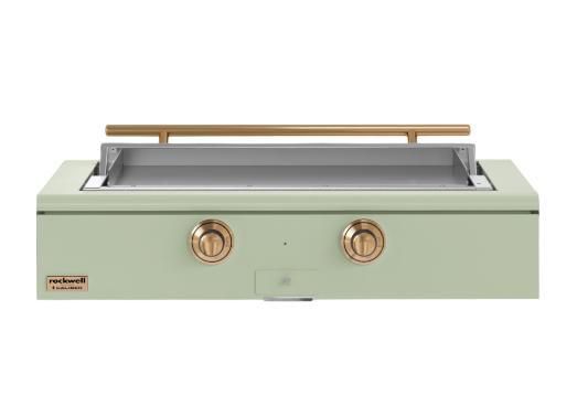 Caliber™ Rockwell Social 48" Sage Built-In Natural Gas Outdoor Griddle with Gold Hardware-0