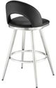 Armen Living Charlotte Black/Brushed Stainless Steel Counter Stool-3