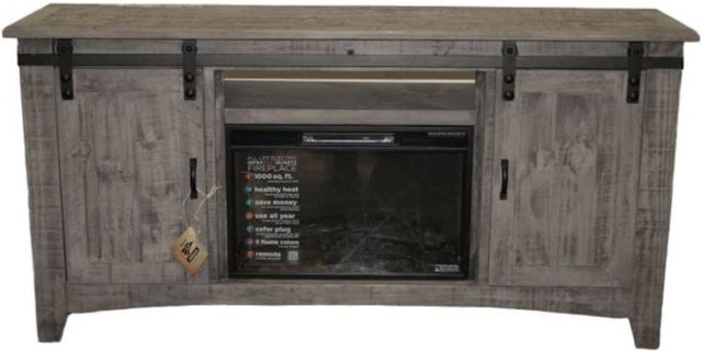 Million Dollar Rustic Barn Door Charcoal/Gray 70" Fireplace-0