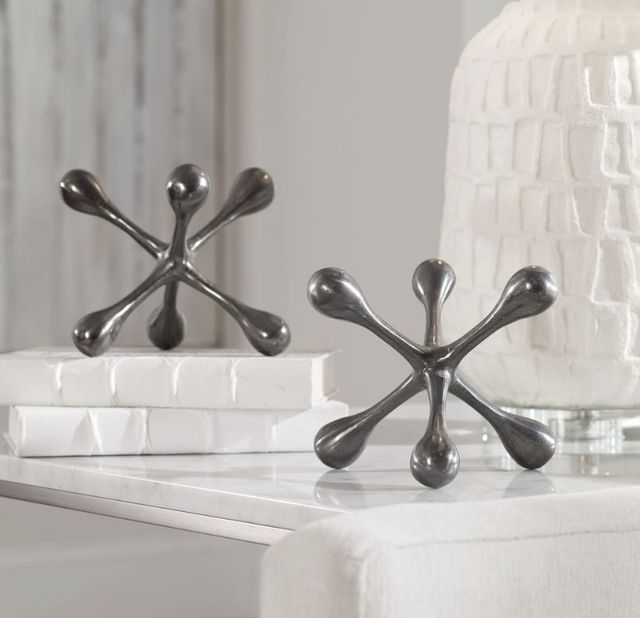 Uttermost® Harlan 2-Piece Black Nickel Decor Object Set-2