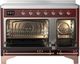 Ilve® Majestic III 48" Burgundy Pro Style Induction Range with Triple Glass Door and Copper Trim-1