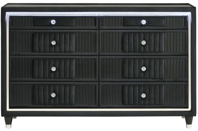 Coaster® Ravenne Black Upholstered LED Dresser-3