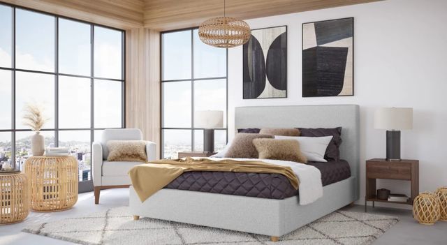 Modus Furniture Olivia Linen Queen Platform Bed-1