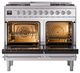 Ilve® Nostalgie II Noblesse 40'' Stainless Steel Pro Style Dual Fuel Range with Chrome Trim-2