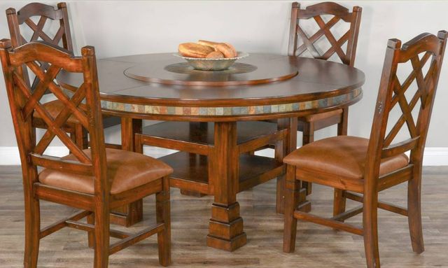Sunny Designs™ Santa Fe Dark Chocolate Round Table with Lazy Susan-1