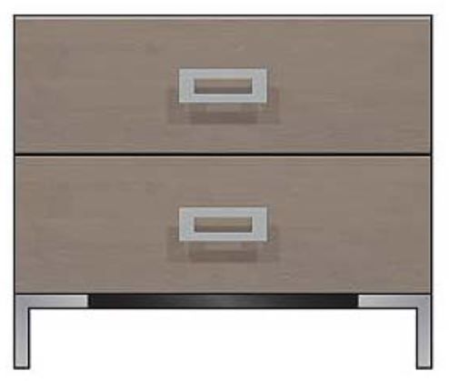 Country View Woodworking Customizable American Modern 28" 2-Drawer Rectangular White Front Nightstand-0