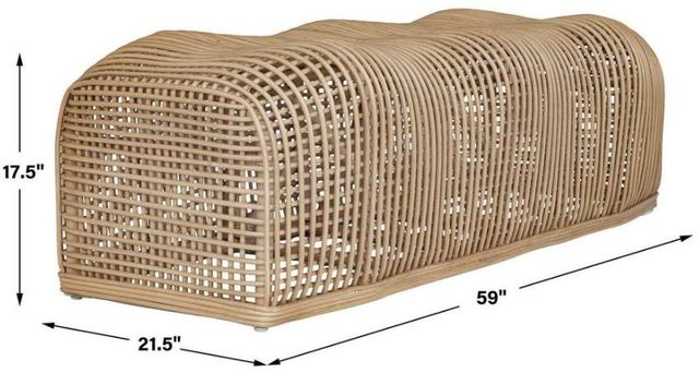 Uttermost® Tino Light Natural Rattan Bench-2
