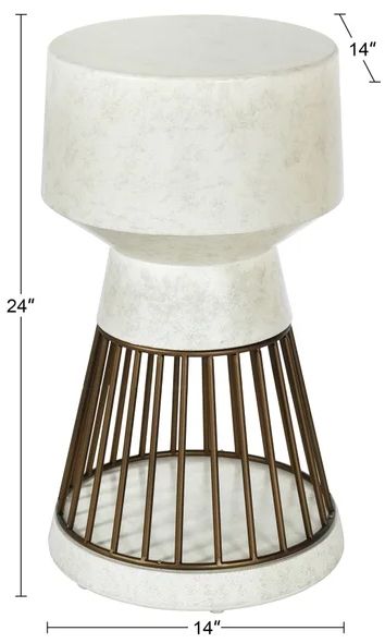 Stylecraft Norman Wyatt Home Cement White Pedestal Table -2