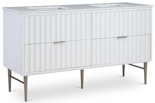 Meridian Furniture Modernist Chrome/White 60" Bathroom Vanity-0