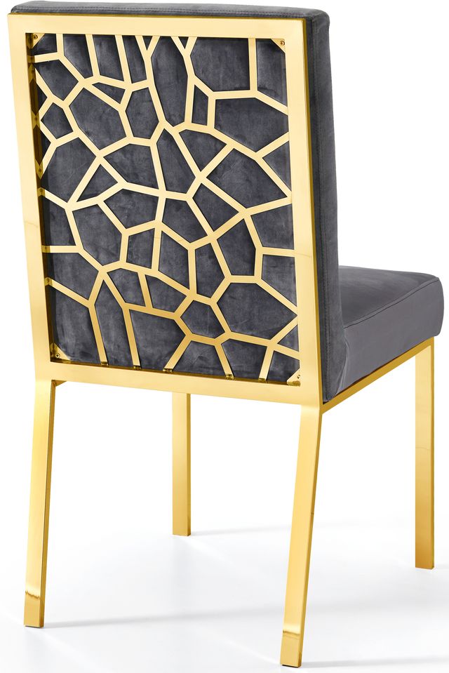 Meridian Furniture Opal Gray/Gold Velvet Dining Chair-1
