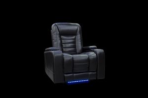 iPowr Black Leather 3pc Triple Power Zero Gravity, Lay-Flat Home Theater Set